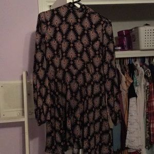 High neck patterned short dress